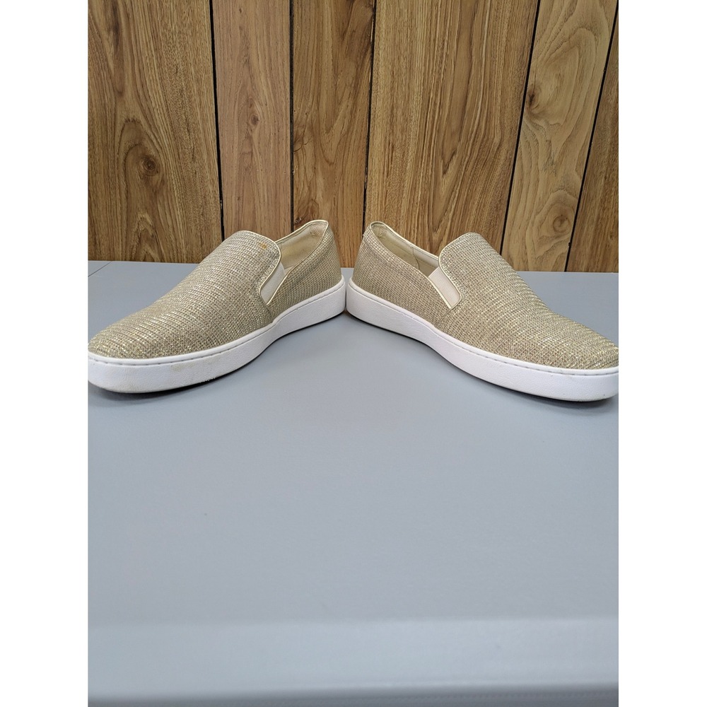 Michael Kors Keaton Gold Glitter Metallic Shoes Womens 10 Slip On Sneakers - Picture 10 of 10